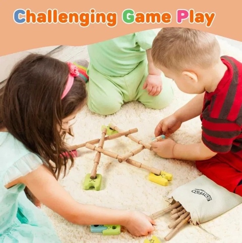 Wonder Wooden Sticks - Drewniany Zestaw Kreatywny i Balansujący. Montessori