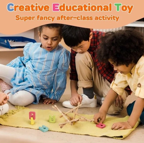 Wonder Wooden Sticks - Drewniany Zestaw Kreatywny i Balansujący. Montessori