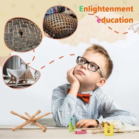 Wonder Wooden Sticks - Drewniany Zestaw Kreatywny i Balansujący. Montessori