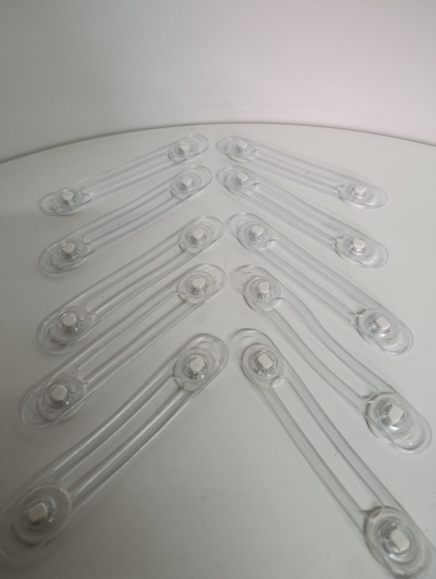 Zabezpieczenia do szafek BEARTOP – 10 sztuk | Przezroczyste blokady ochronne