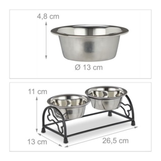 Miski dla psa na stojaku zestaw 2 x 300ml Relaxdays