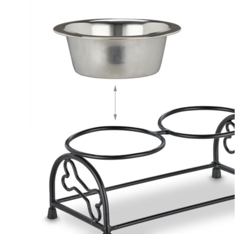 Miski dla psa na stojaku zestaw 2 x 300ml Relaxdays