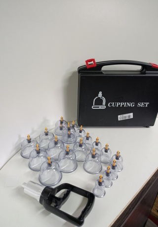 Bańki bezogniowe próżniowe , zestaw 22 szt. + Pompka + Walizka