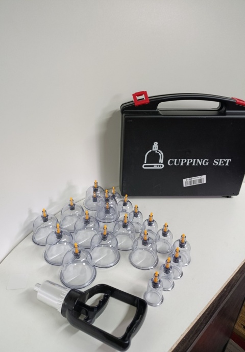 Bańki bezogniowe próżniowe , zestaw 22 szt. + Pompka + Walizka