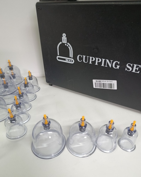 Bańki bezogniowe próżniowe , zestaw 22 szt. + Pompka + Walizka