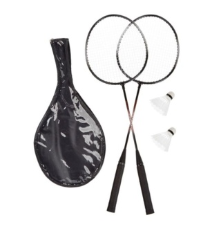 Zestaw do badmintona z torbą, Rakietki 2 szt + lotka, gra towarzyska