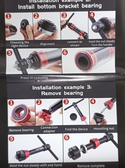 Zestaw narzędzi MUQZI do montażu i demontażu suportu rowerowego