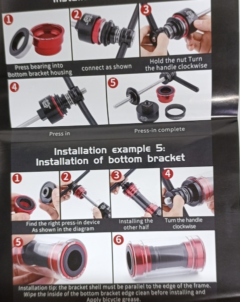 Zestaw narzędzi MUQZI do montażu i demontażu suportu rowerowego