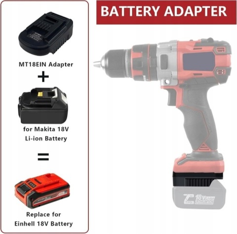 Adapter Do Konwertera Akumulatora Li-ion Makita Na Do Elektronarzędzia Einhell 18V zamiennik Adapter Do Konwertera Akumulatora Li-ion Makita Na Do Elektronarzędzia Einhell 18V zamiennik