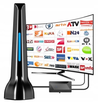 Antena telewizyjna DVBT HD 2024 – wzmacniacz, odbiór 360°