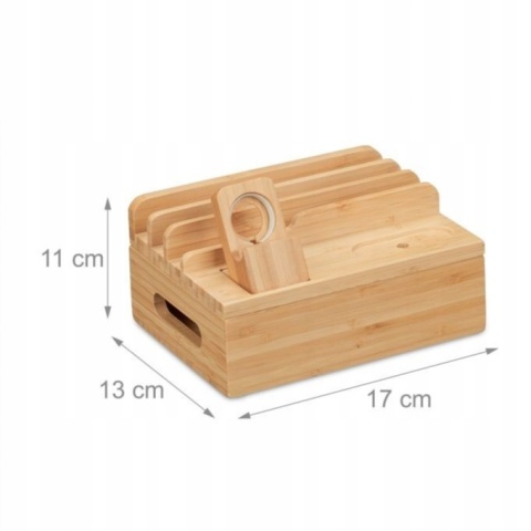 Bambusowa stacja ładująca na 6 urządzeń