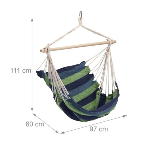 Bawełniany Fotel Brazylijski Huśtawka Wisząca Relaxdays Ogrodowa Tarasowa