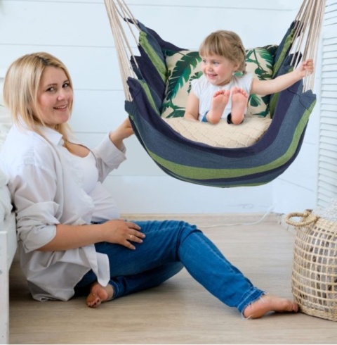 Bawełniany Fotel Brazylijski Huśtawka Wisząca Relaxdays Ogrodowa Tarasowa