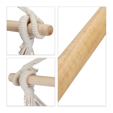 Bawełniany Fotel Brazylijski Huśtawka Wisząca Relaxdays Ogrodowa Tarasowa