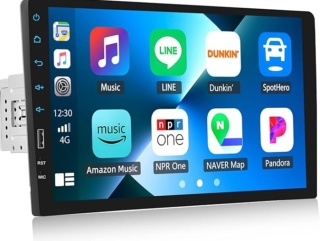 CAMECHO Radio samochodowe 1 DIN z Carplay bez osprzętu