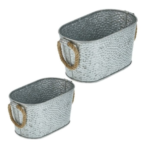 2 szt Doniczki metalowe ozdobne kwiaty zioła uchwyty jutowe