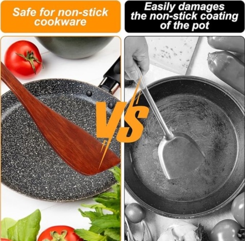 Drewniana łyżka, łopatka szpatułka zestaw 2 szt