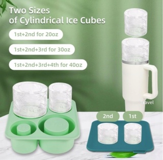 Foremki do lodu, tacka silikonowa z pokrywką, kostki do kubka termicznego