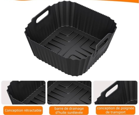Forma silikonowa 2 szt do frytkownicy AIR FRYER uniwersalne 15x15 cm