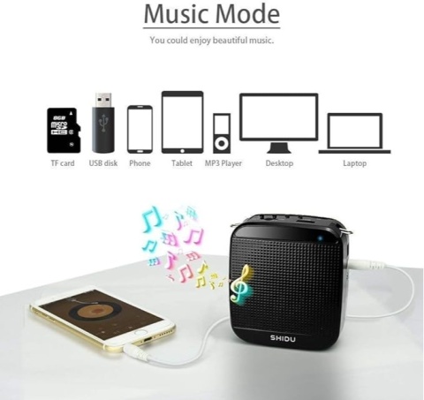 Głośnik przenośny wzmacniacz głosu Shidu SD-S613 czarny 10 W
