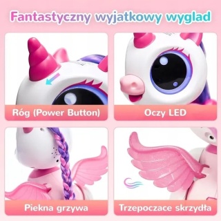 Jednorożec interakywny naskotka dla dzieci wykrywanie gestów, tryby programowania