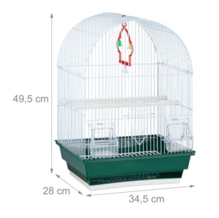KLATKA DLA PTAKÓW WOLIERA Z WYPOSAŻENIEM Relaxdays 34,5 x 28 x 49,5