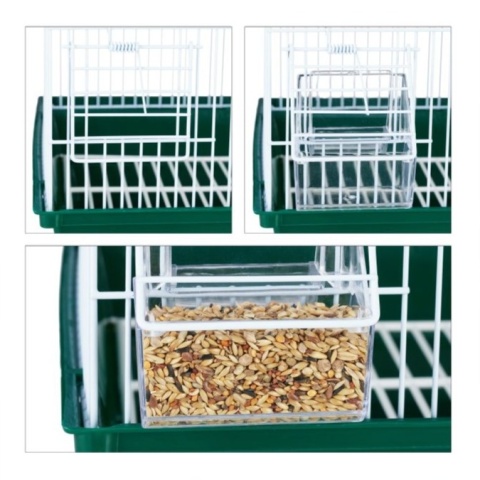 KLATKA DLA PTAKÓW WOLIERA Z WYPOSAŻENIEM Relaxdays 34,5 x 28 x 49,5