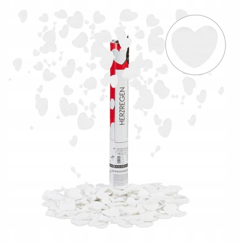 Konfetti tuba strzelająca, serca ślub wesele