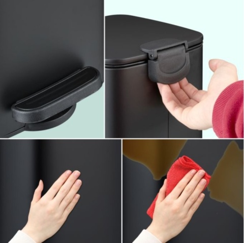 Kosz na śmieci 6 L Relaxdays, cichy domyk, pedał