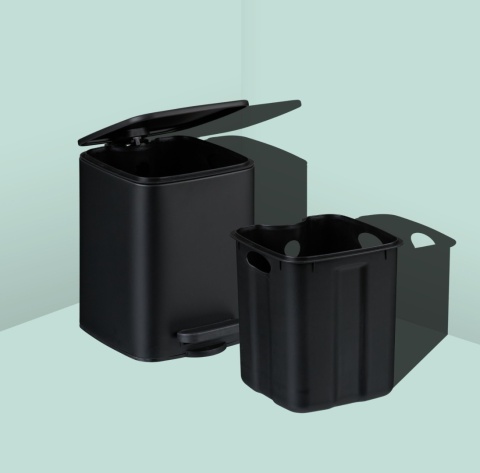 Kosz na śmieci 6 L Relaxdays, cichy domyk, pedał