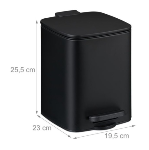 Kosz na śmieci 6 L Relaxdays, cichy domyk, pedał