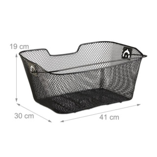 Kosz rowerowy tylny czarny Relaxdays