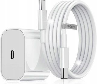 ŁADOWARKA SIECIOWA 20 W USB TYP-C + KABEL TYP C 200 cm