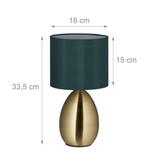 Lampka dotykowa z funkcją ściemniania lampa ciemna zieleń i złoto