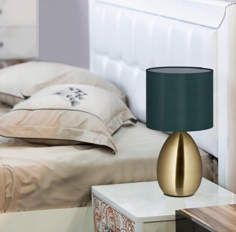 Lampka dotykowa z funkcją ściemniania lampa ciemna zieleń i złoto