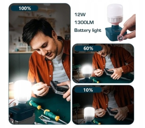 Lampa robocza do akumulatorów Bosch 18V z regulacją jasnośc