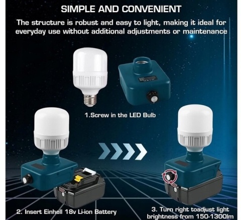 Lampa robocza do akumulatorów Bosch 18V z regulacją jasnośc