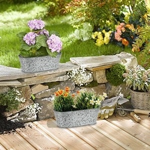 4 szt Ocynkowane osłonki na doniczki,wanny, miseczki na rośliny