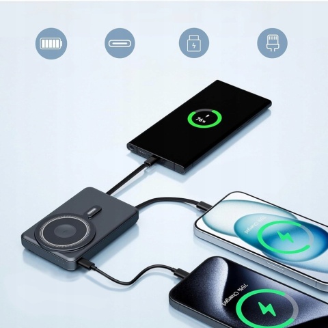 POWERBANK MAGSAFE DO APPLE MOCNY 10000mAh 15W MAGNETYCZNY INDUKCYJNY