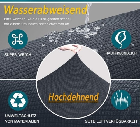 Pokrowiec na sofę 3 osobową szary Granbest