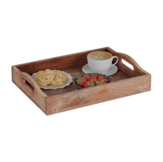Prostokątna taca z uchwytem drewno mango 40x30 cm taca do serwowania