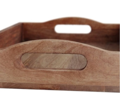 Prostokątna taca z uchwytem drewno mango 40x30 cm taca do serwowania