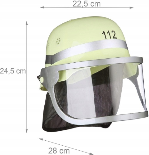 Relaxdays Kask strażacki dla dzieci z napisem 112, karnawał,