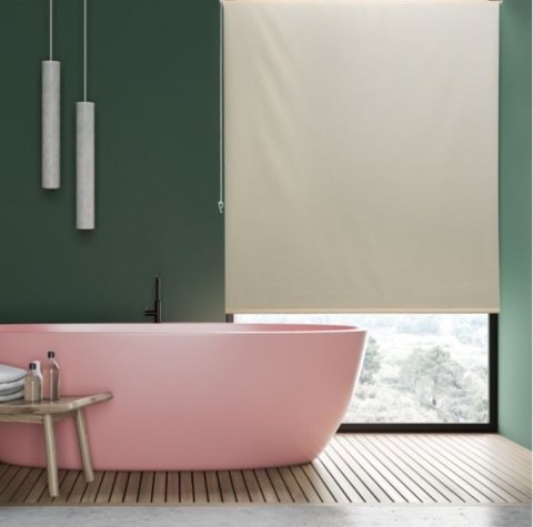 Wodoodporna Roleta do łazienki beżowa, zasłona prysznicowa 60 x 240