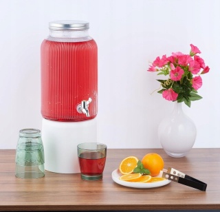 Słój Dozownik napojów z kranem odkręcany Szklany 4l