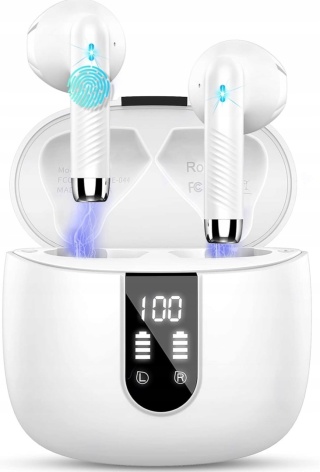 Słuchawki bezprzewodowe douszne Drsaec Białe J55