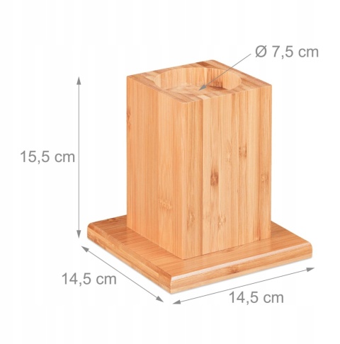Stopki do mebli 4 szt bambus, podwyższenia do mebli Relaxdays