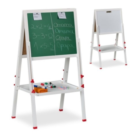 Tablica magnetyczna i na kredę sztaluga 3 w 1 Relaxdays