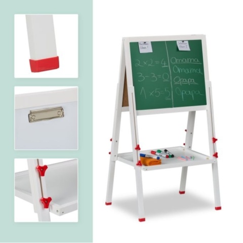 Tablica magnetyczna i na kredę sztaluga 3 w 1 Relaxdays