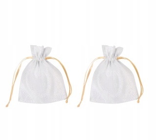 Torebki Dekoracyjne Błyszczące Zestaw 2 szt. Białe